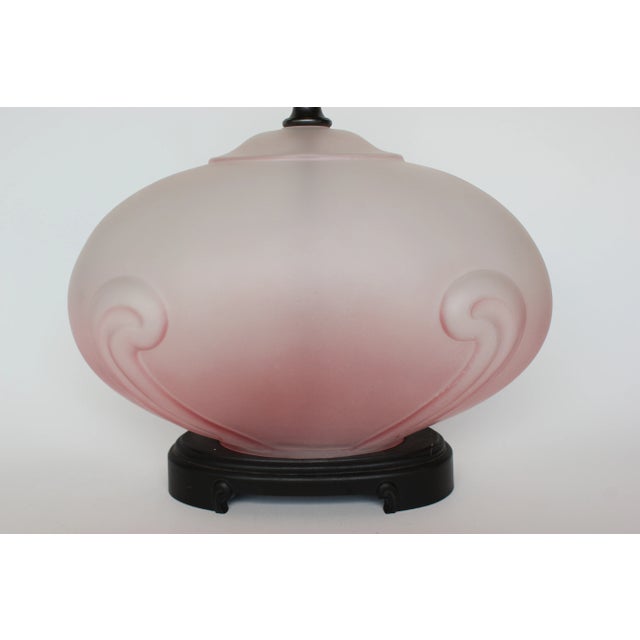Asian Ombre Pink Glass Bubble Table Lamp For Sale - Image 3 of 4