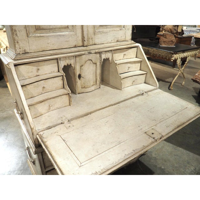 Hand Painted and Lightly Scraped Swedish Gustavian Style Secretary For Sale - Image 4 of 18