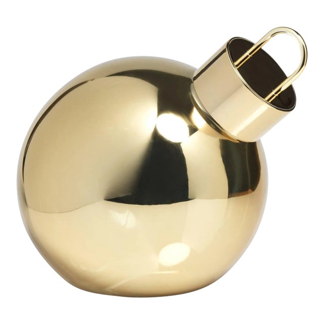 LED Oversized 9.75" Gold Glass Ball Ornament For Sale