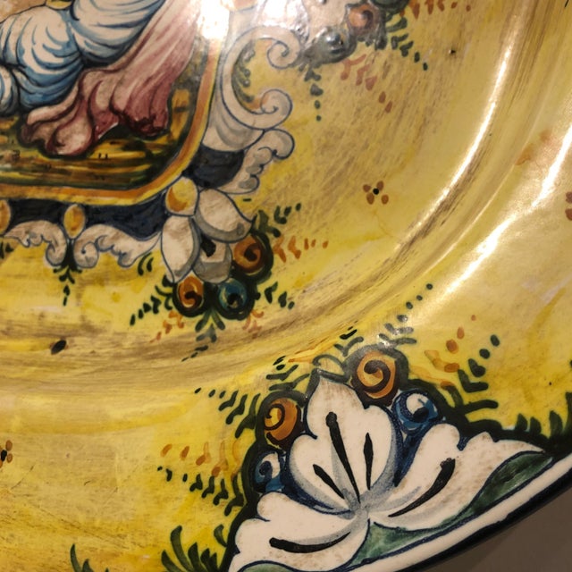 1990s 1990s Italian Hand Painted Ceramic Wall Plate For Sale - Image 5 of 10