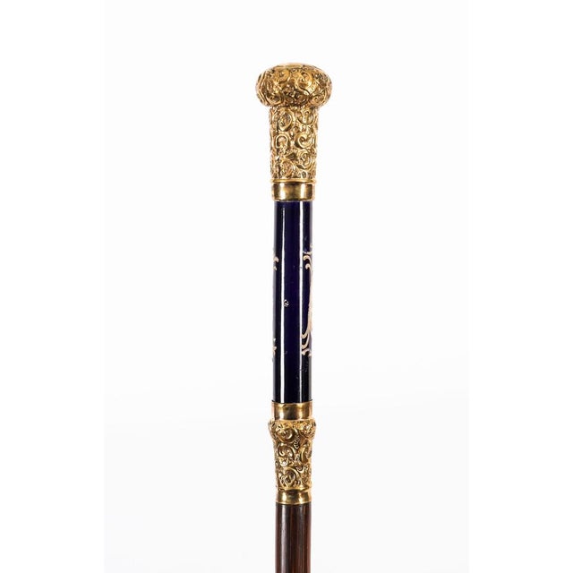 Antique French Gold Plated Sevres Porcelain Walking Sword Stick, 19th Century For Sale - Image 18 of 18