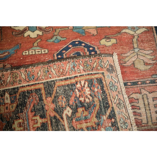 Brick Red Antique Heriz Carpet - 12' x 14'8" For Sale - Image 8 of 12