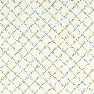 Harlequin Daisy Trellis Wallpaper in Lapis/Pearl - a Sample For Sale