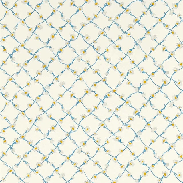 Harlequin Daisy Trellis Wallpaper in Lapis/Pearl - a Sample For Sale