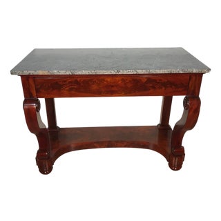 French Restauration Mahogany Console Table, 1820s For Sale