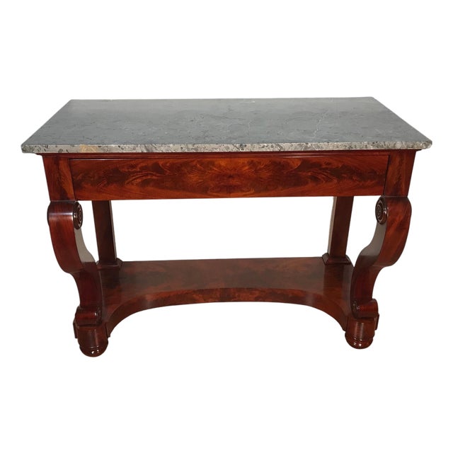French Restauration Mahogany Console Table, 1820s For Sale