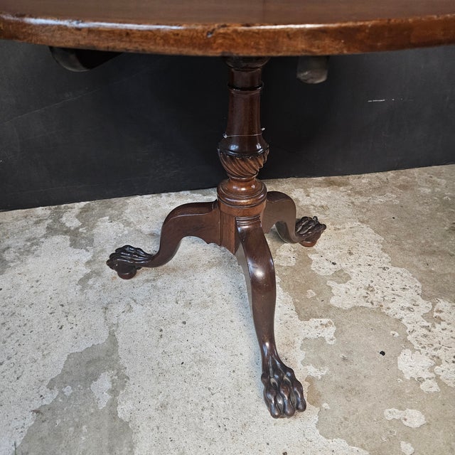 Late 19th Century Small Round Mahogany Chippendale Style Tilt Top Dining/Tea Table With Ball & Claw Feet For Sale - Image 13 of 16
