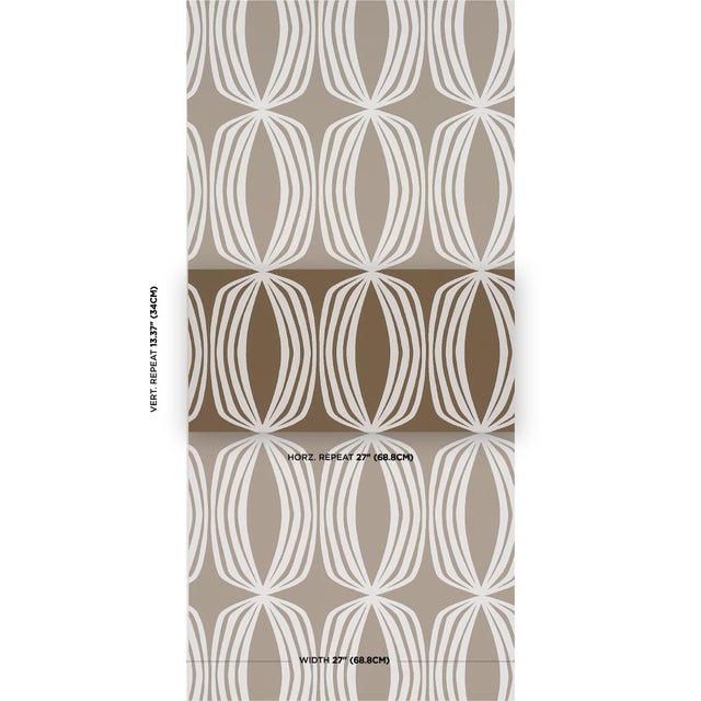 Screen-printed on a flat paper ground, Fontana is a graphic large-scale hourglass stripe with marvelous rhythm and...