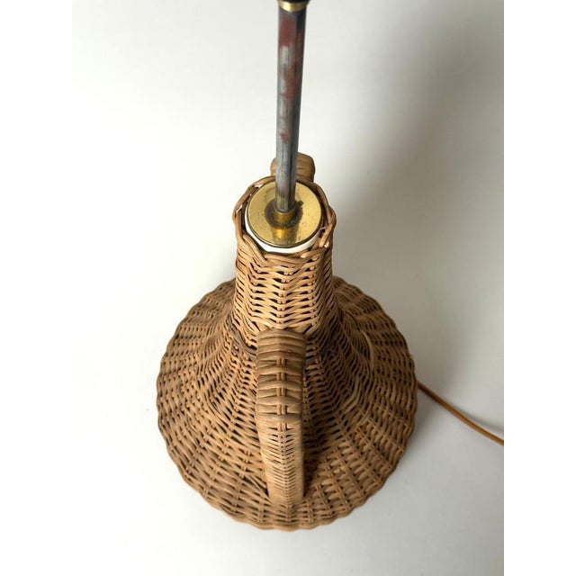 Large Mid-Century Handmade Floor Lamp in Rattan, 1960s For Sale - Image 9 of 16