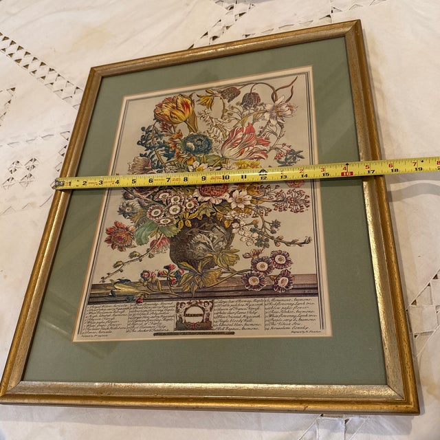 Copper Vintage Reproduction Print March Floral Calendar For Sale - Image 8 of 10