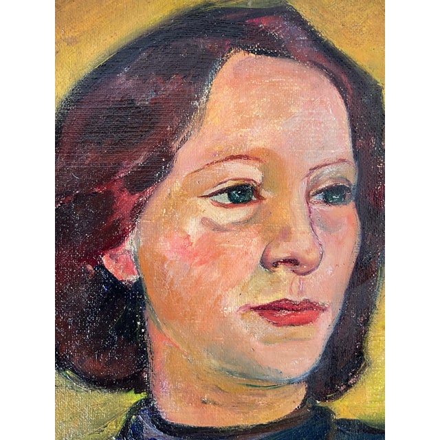 Vintage Original Oil Portrait on Canvas For Sale - Image 10 of 12