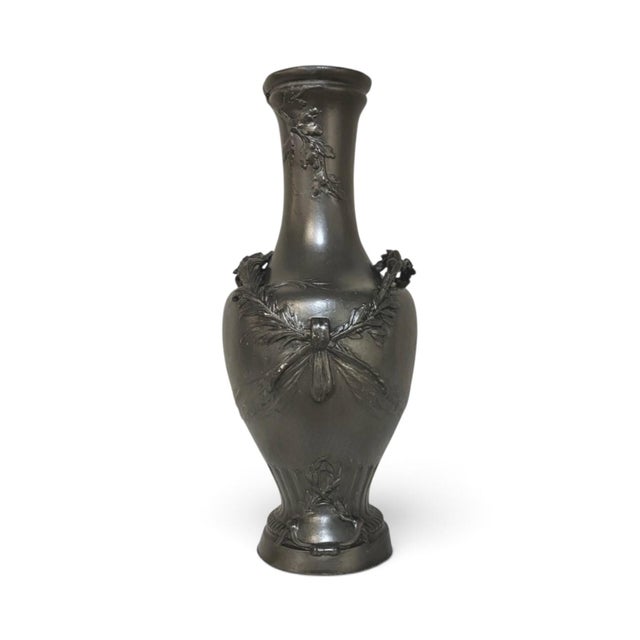 French Belle Époque Pewter Vase With Laurel Garland For Sale - Image 12 of 12
