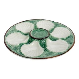 19th Century Majolica Oyster Plate, France For Sale