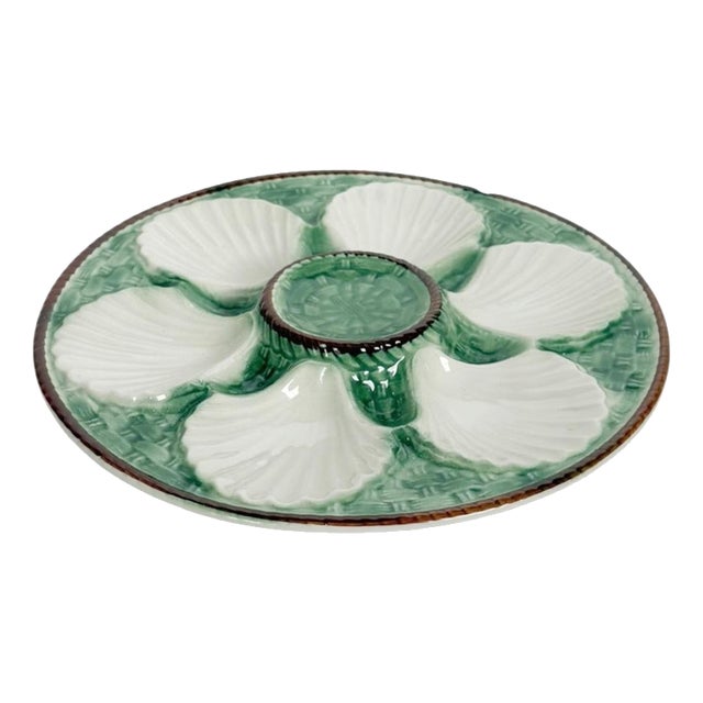 19th Century Majolica Oyster Plate, France For Sale