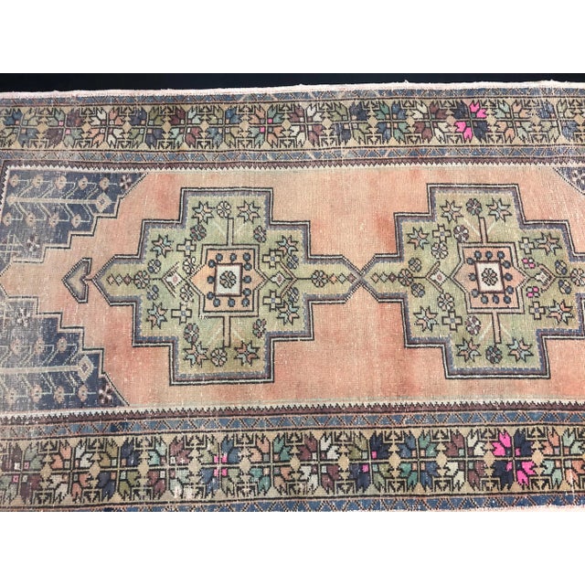 Apricot Vintage Boho Turkish Anatolian Faded Orange Rug For Sale - Image 8 of 11