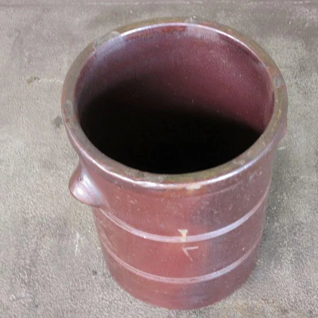 Antique Industrial Red Earthenware Pot, 1900s For Sale - Image 4 of 9