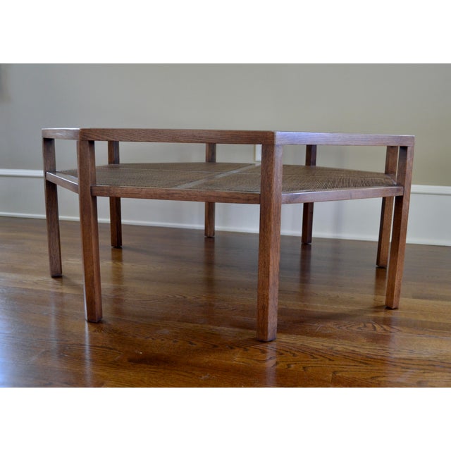 Mid-Century Modern Baker Octagon Coffee Table With Shelf and Glass Top For Sale - Image 3 of 8