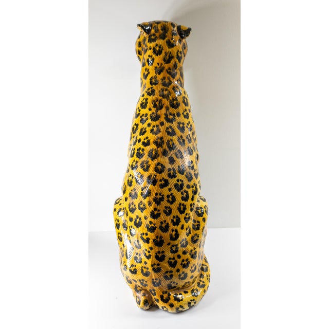 Mid-Century 32" Italian Terra Cotta Figure of a Leopard For Sale - Image 4 of 11