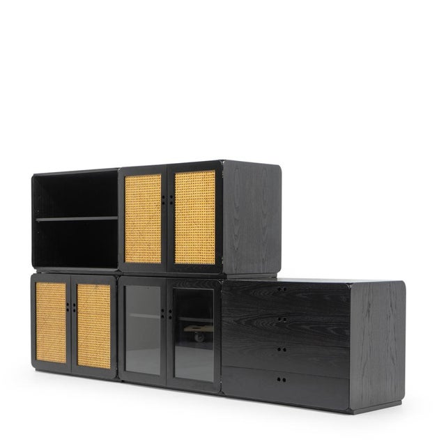 Samara Modular Storage Unit in Black Ash by Derk Jan De Vries, 1970s, Set of 5 For Sale - Image 13 of 13
