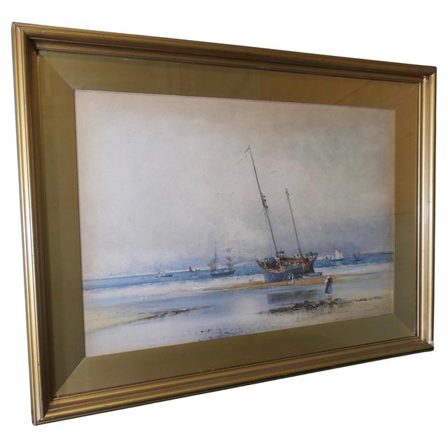 Albert Procter, Seascape, 1900, Watercolour, Framed For Sale - Image 9 of 9
