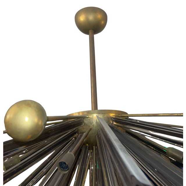 1980s Vintage Italian Murano Glass Sputnik Semi-Flush Mount Chandelier, 1980's. For Sale - Image 5 of 7