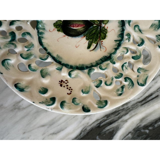 Early 20th Century LastCHANCE!Italian Reticulated Fig Motif Plate For Sale - Image 5 of 7