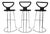 Postmodern Bar Stools by Nobu Tanigawa for Fasem Italia, 1990s, Set of 3 For Sale