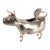 Antique Dutch 930 Silver Figural Cow Creamer With Hinged Lid For Sale