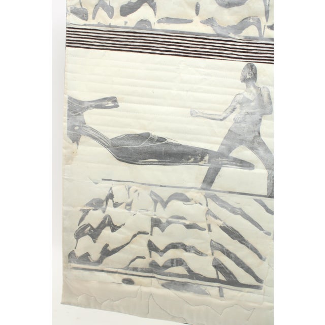 2000 - 2009 Quilted Mixed Media Figural Abstract Print on Silk by Joan Schulze For Sale - Image 5 of 10