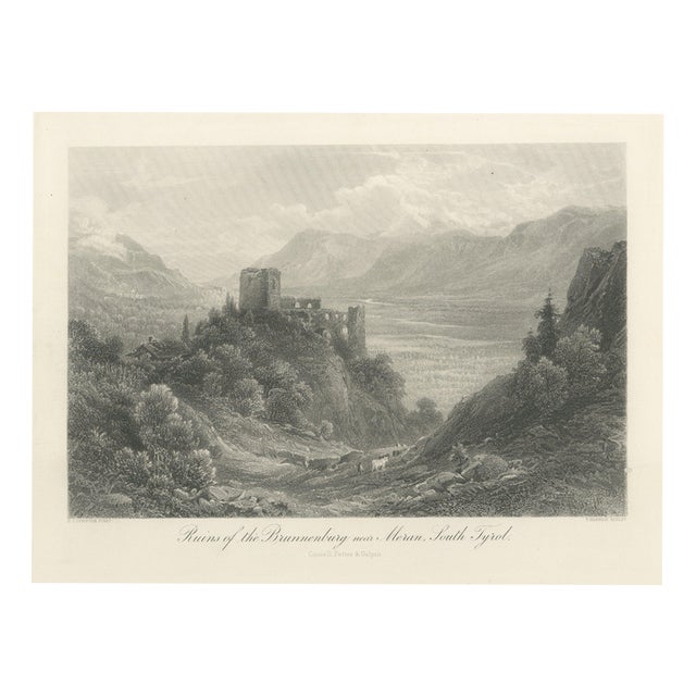 After Edward Theodore Compton, Ruins of the Brunnenburg Near Meran, South Tyrol, 1878, Engraving For Sale