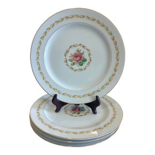 1940s Mikado Laurel Pattern Rose Dinner Plates – Set of 4 For Sale