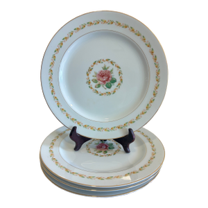 1940s Mikado Laurel Pattern Rose Dinner Plates – Set of 4