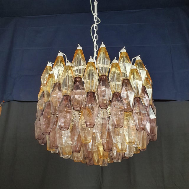Art Deco Style Polyhedron Murano Glass Chandelier in the style of Venini, 1960s For Sale - Image 14 of 18