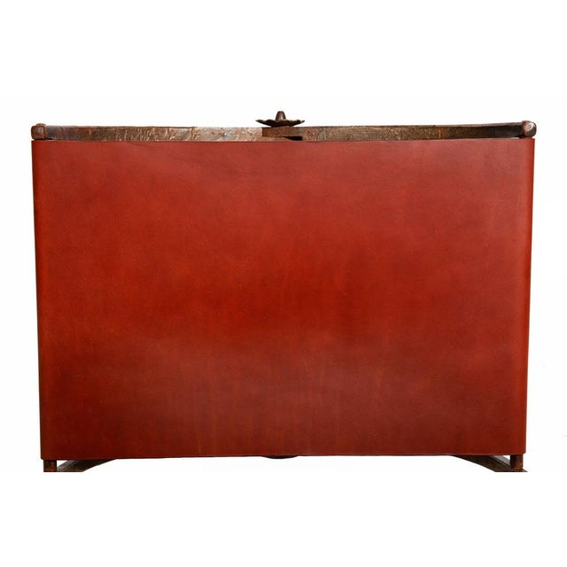 Antique Pair of Wrought-Iron and Leather Savonarola Chairs, Early 20th Century For Sale - Image 14 of 18