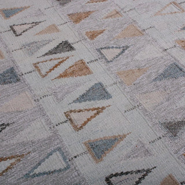 Rug & Kilim Rug & Kilim’s Scandinavian Geometric Purple & Blue Outdoor Rug - 5'x8' For Sale - Image 4 of 5