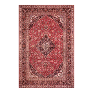 Rustic Persian Red/Black Wool Rug - 9'5'' X 13'1'' For Sale