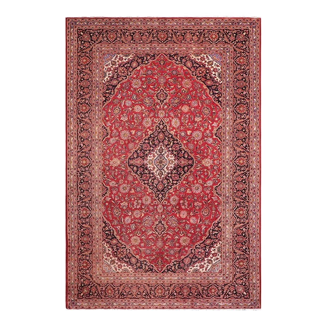 Rustic Persian Red/Black Wool Rug - 9'5'' X 13'1'' For Sale