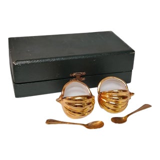 Circa 1950s Robj Paris Gilt Salt Cellars - a Pair For Sale