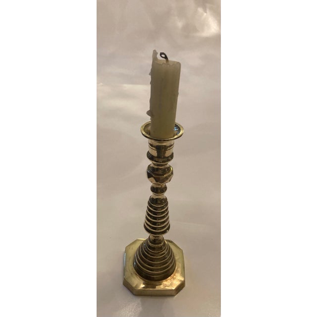 English candleholder turned beehive & diamond shaped eight sided base