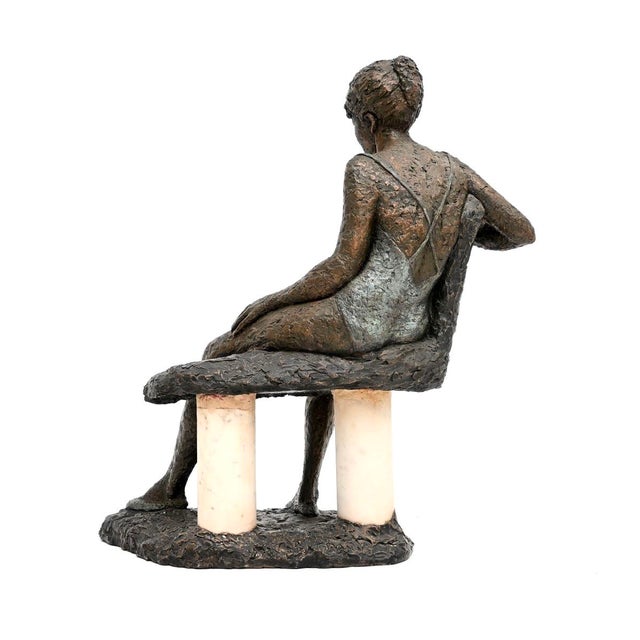 Vintage Sculpture of Nude Woman on a Bench by A. Altmann For Sale - Image 4 of 10