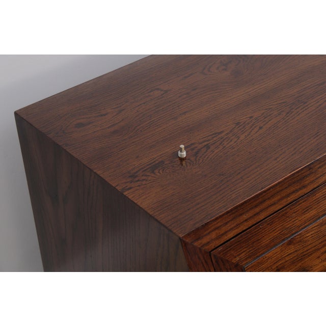 Wood Henredon Scene 1 Campaign Style Oak Queen Size Bed For Sale - Image 7 of 18