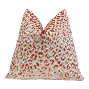 Raspberry Blush Leopard Print Velvet Throw Pillow With Feather Down Insert