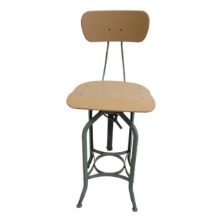 Vintage Toledo Drafting Industrial Tall Counter Swivel Bar Stool Chair C For Sale