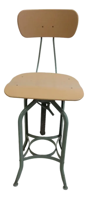 Vintage Toledo Drafting Industrial Tall Counter Swivel Bar Stool Chair C