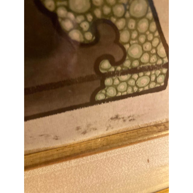 Early 20th Century Chinoiserie Emperor and Empress Framed Painted Scrolls - Set of 2 For Sale In Atlanta - Image 6 of 10