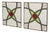 Art Deco Geometric Stained Glass Windows, Set of 2 For Sale