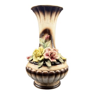 Vase with Roses by Capodimonte, 1950s For Sale