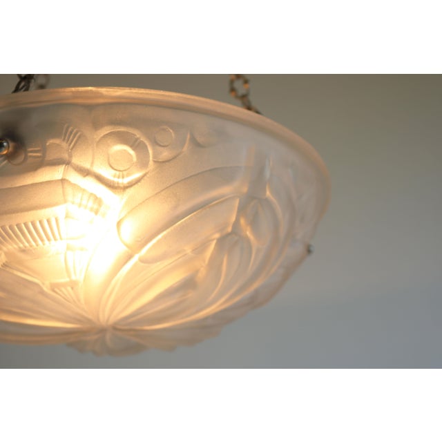 Antique French Art Deco Pendant Light by Henry Mouynet, 1930 For Sale - Image 6 of 16