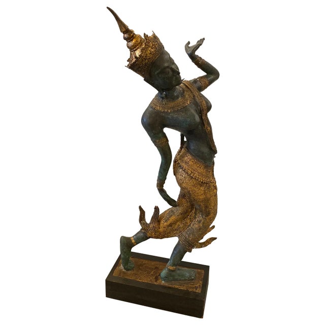Early 20th Century Thai Bronze Dancer Sculpture For Sale - Image 13 of 13