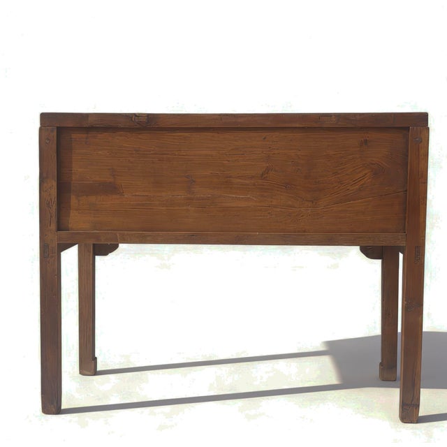 Aged Elm Wood 3-Drawer Side or Console Table For Sale - Image 11 of 11